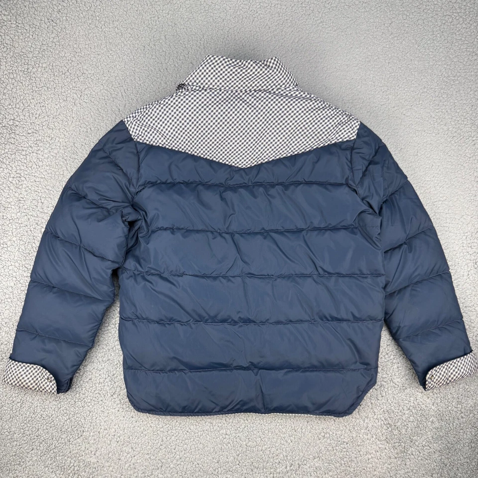 Jaqueta Masculina Vintage Woolrich Puffer Azul Médio Snap Western Flip Cuff - Imagem 2 de 4