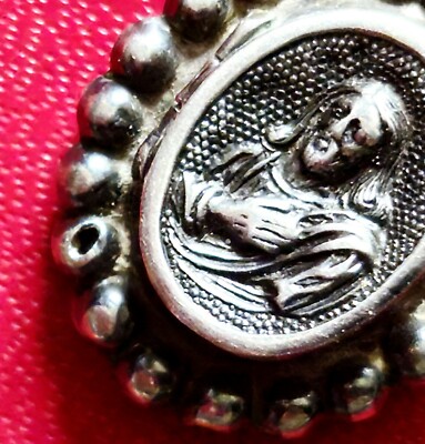 Pendentif Ancien En Argent Massif 925 - Style Art Nouveau Religieux Jésus - Occasion