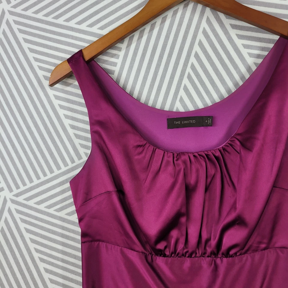 Vestido The Limited Talla 4 Fiesta Evento Noche Cóctel Joya Tono Rosa Satinado Foto 4 de 4