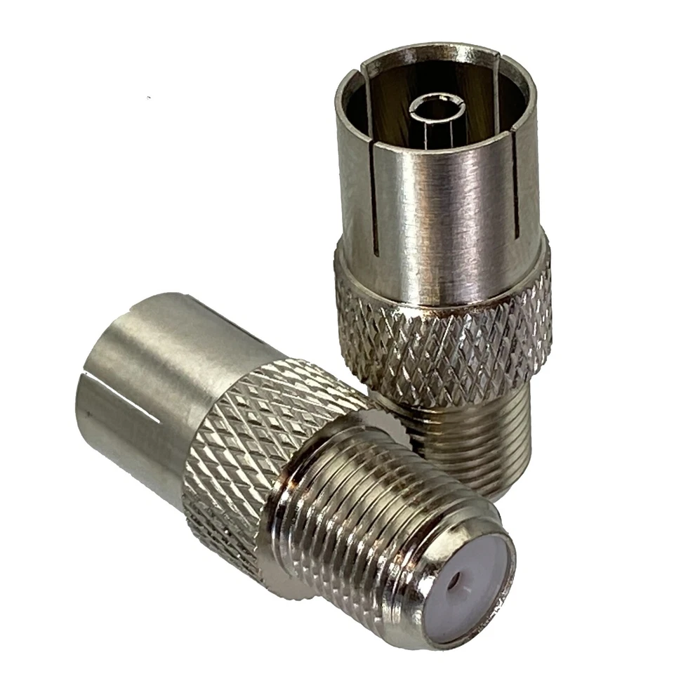 2pcs F TV to IEC PAL DVB-T Male Plug Female Jack Striaght RF Adapter Connector - Image 4 of 4