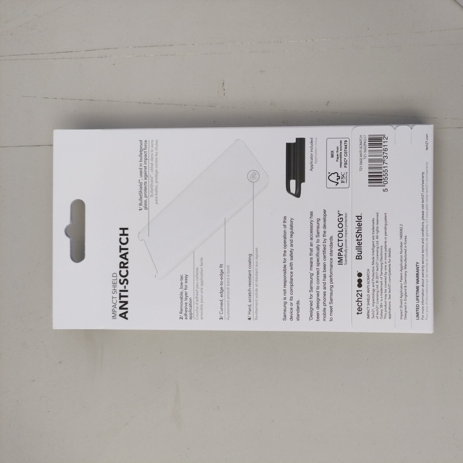 Samsung Galaxy S8+ Plus Screen Protector Glass Bullet Shield Tech 21 ...