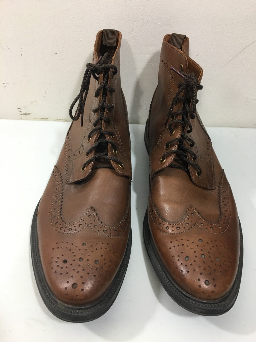Stafford Brown Leather Wingtip Chukka Boots Men Size Sz 12M  display picture 2