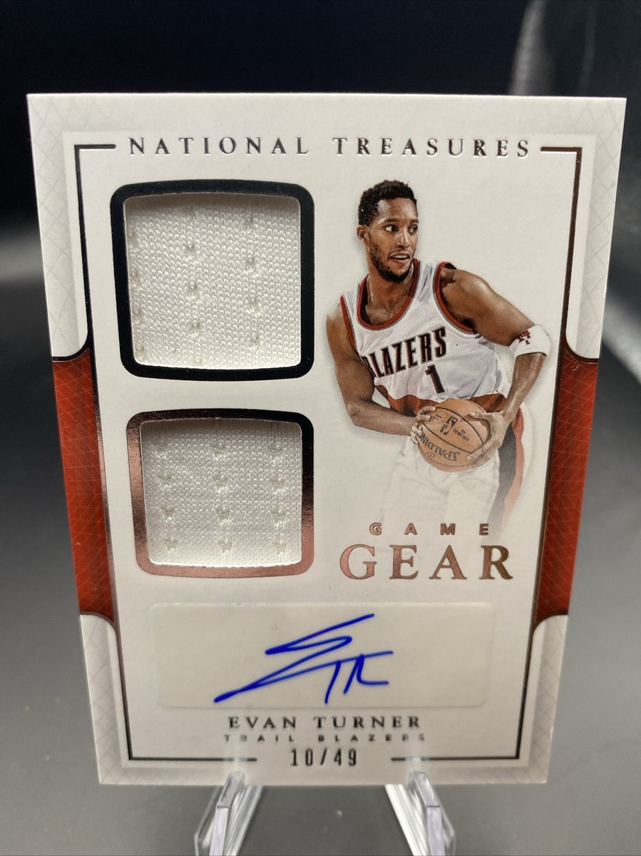 Evan Turner 2016-17 Panini National Treasures Game Worn Jersey Patch Auto  /49