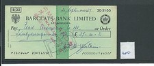 wbc. - CHEQUE - CH680 -  USED -1967 - BARCLAYS, LLANIDLOES