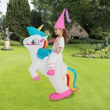ONE CASA Unicorn Costume Inflatable With Hat Halloween Child 4-6 years incl pump
