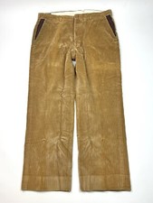 Vintage Orvis Men's 36x29 Wide Wale Corduroy Pleat Front Pants Solid Tan Brown