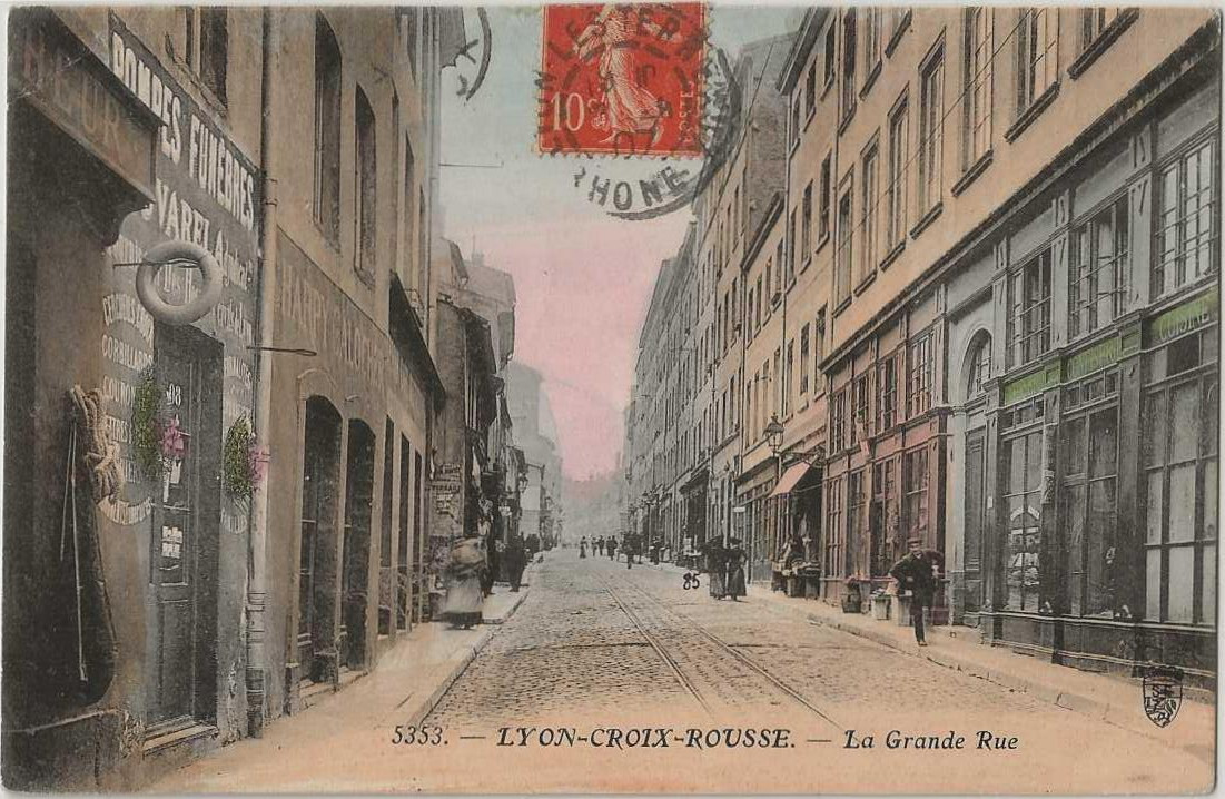 CPA Ancienne Lyon Croix-Rousse – Train Traversant Le Boulevard – Début 1900 – Noir Et Blanc