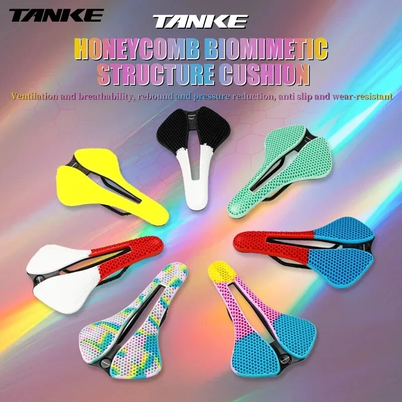 Sillín de bicicleta de carretera MTB duradero resistente al desgaste impreso en 3D asiento de montar noctilucente Foto 2 de 4