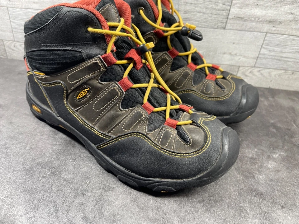 Keen Botas Niños Niños 6M Pagaso Zapatos Marrón Verde Cuero Medio Senderismo Impermeables Foto 2 de 4