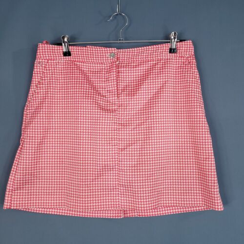 Izod Women's Golf Seersucker Skirt Activewear Skort Pink White Size 6