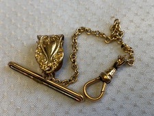 Gold Plated Pocket Watch Fob Timepiece Accessory Lobster Clasp 5.5" Cable Chain