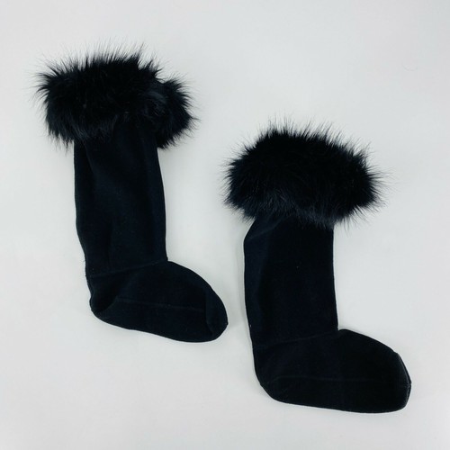 Black Furry Boot Socks NWOB | eBay