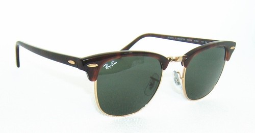 Ray Ban RB 3016 W0366 CLUBMASTER SONNENBRILLE SCHILDPATT BRAUN GOLD G-15 GRÜN 49 mm