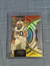 2023 Panini Select - Premier Level Chuba Hubbard #191 Red & Yellow Prizm Die-Cut