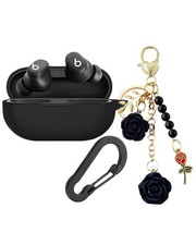 Case for Beats Solo Buds Case Cover with Flower Keychain, Cute Soft Silicone ...