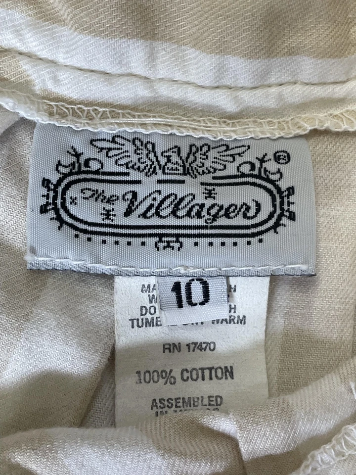 Винтажная женская юбка The Villager 10 в полоску на пуговицах спереди миди 80-е - Изображение 4 из 4