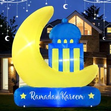 DomKom 6FT Ramadan Decorations, Inflatable Islamic Eid Decor, Muslim Holiday Blo