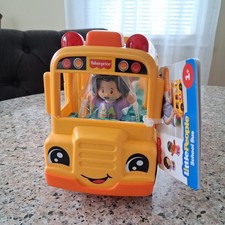 Fisher-Price Little People Toddler Toy School Bus Musical Push-Along Vehicle