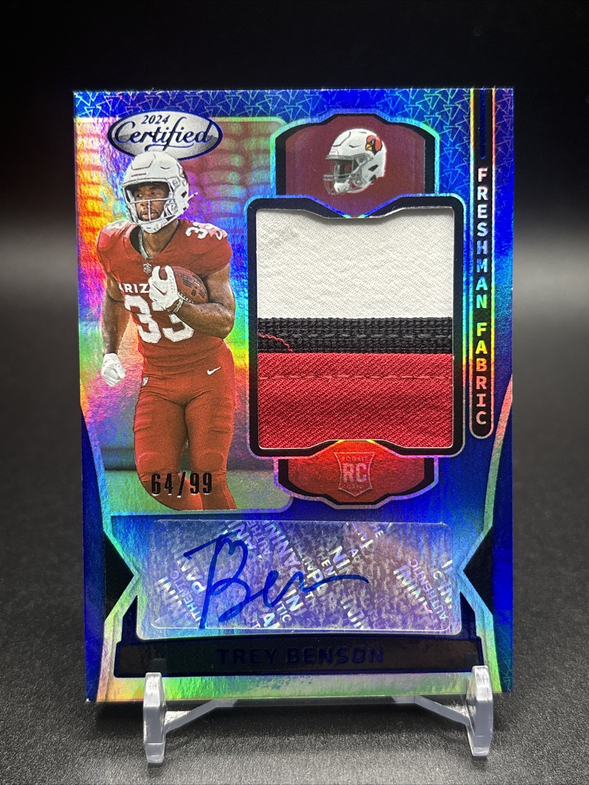 2024 Certified Trey Benson Freshman Fabric Mirror Signatures Blue Auto /99 RC