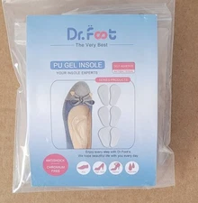 Dr. Foot's Arch Support Shoe Insoles for Flat Feet, Gel Arch Inserts for Plantar