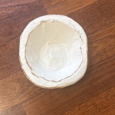 Primitive Style White Wooden Bowl Unsigned Decorative Accent Piece, Type: Bowls