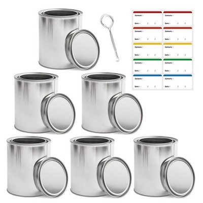 Leere Farbdosen mit Deckel 1 Quart Farbvorratsbehälter 6 Stück Metall