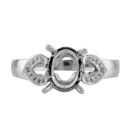 Solitaore 7x9MM Oval Shape Semi Mount Ring 925 Sterling Silver For Women