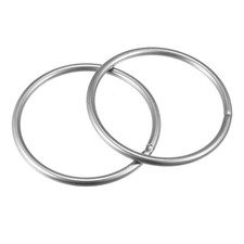 304 Stainless Steel Welded O Ring 80mm 3.15" Outer Dia 5mm Thickness 2pcs