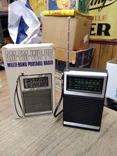 Vtg Longines Symphonette AM FM WB PB Portable Transistor Radio Powers On w/Box