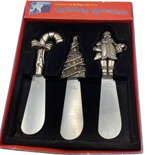 CHRISTMAS  GIFT Spreader Set of 3 Stainless Steel Holiday Design Gourmet TH