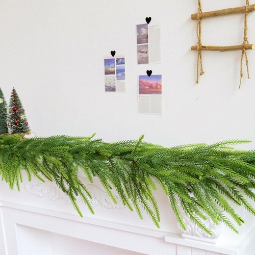 Ghirlanda di pino artificiale, ghirlanda di verde natalizio per scale, porte - Foto 5 di 7