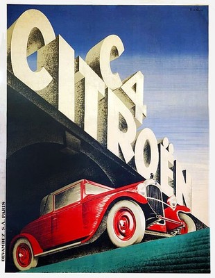   Vintage 1930s Roger de VALERIO Poster - Retro Auto Show   24x36  - France