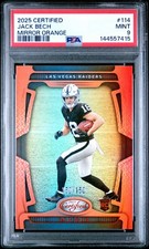 2025 PANINI CERTIFIED MIRROR ORANGE #114 JACK BECH 150/150 PSA 9