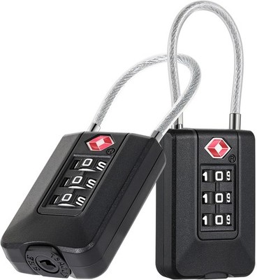 Suitcase Lock Combination Lock 3 Digit TSA Lock with Flexible Cable, Tent Lock