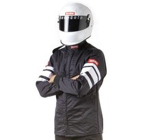 RaceQuip Black SFI-5 Racing Jacket - Large, Flame-Resistant Automotive Gear