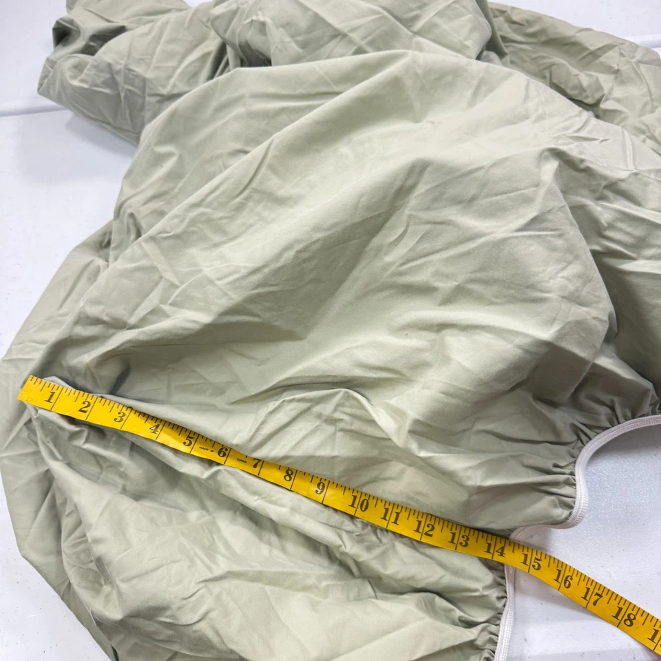 jcpenney twin fitted sheet cotton blend solid green modern traditional - Image 2 of 4