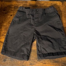 Faded Glory Black Cotton Blend Chino Shorts Elastic Waist Kids 10