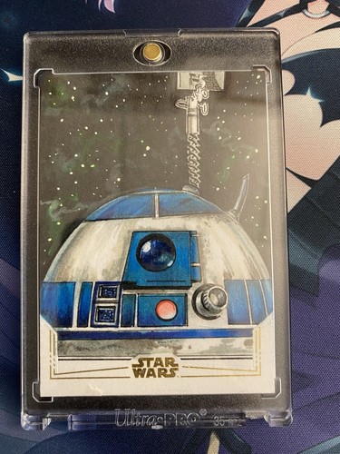 2024 Topps Star Wars Chrome Galaxy R2-D2 Sketch Gold Foil Sammy Gomez 1/1