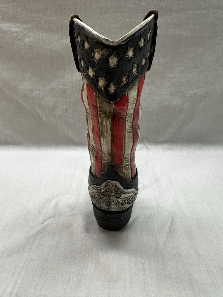 Patriotic Western Cowboy Boot, Primitive, Decorative Ceramic Home Decor - Image 2 of 4