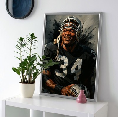 Bo Jackson Poster or Canvas - Bo Jackson Oakland Raiders Wall Art Painting