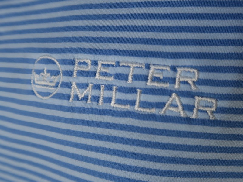Peter Millar Blue Striped Terra Cotta Polo (XXL) SOFT ⛳️