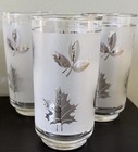 Vintage Libbey Highball Silver Leaf Foliage Tumblers Drinking Glasses Set Of 6 — photo 2
