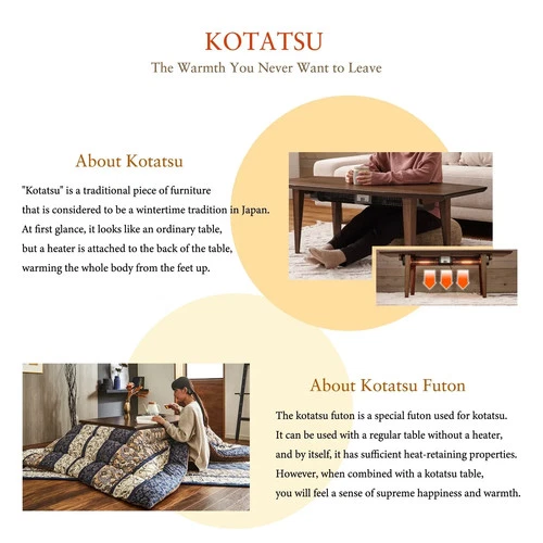IKEHIKO Kotatsu Futon Japanese Comforter Compact Space Table Blanket Brown Japan