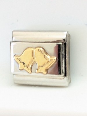 Authentic Nomination Italian Charm Gold Wedding Bells 9mm Link E42