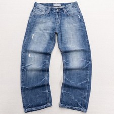 Vintage Ecko Unltd Baggy Fit Y2K Jeans Mens 34x32 Medium Wash Distressed Denim