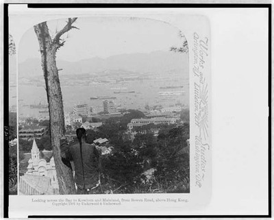 Looking across bay to Kowloon,Mainland,Bowen Road,Hong Kong,China,c1901