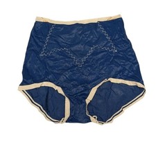 Vintage 1960s Nylon Brief High Waist Granny Panties Lingerie Girdle Navy Blue J
