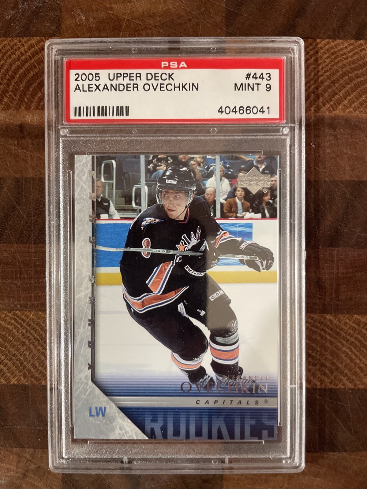 2005 UPPER DECK #443 ALEXANDER OVECHKIN YOUNG GUNS ROOKIE RC PSA 9 MINT