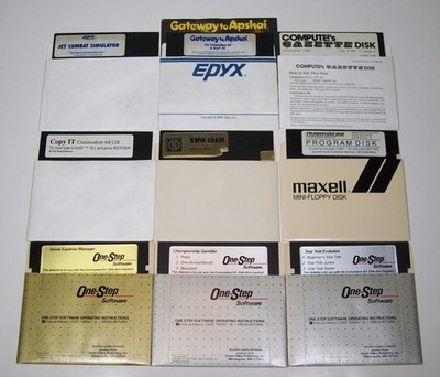 Lot of 9 Original Commodore 64 Diskettes Games Utilities One Step Software