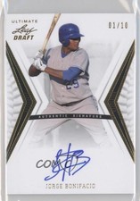 2012 Leaf Ultimate Draft Gold 1/10 Jorge Bonifacio #BA-JB2 Auto 2x6